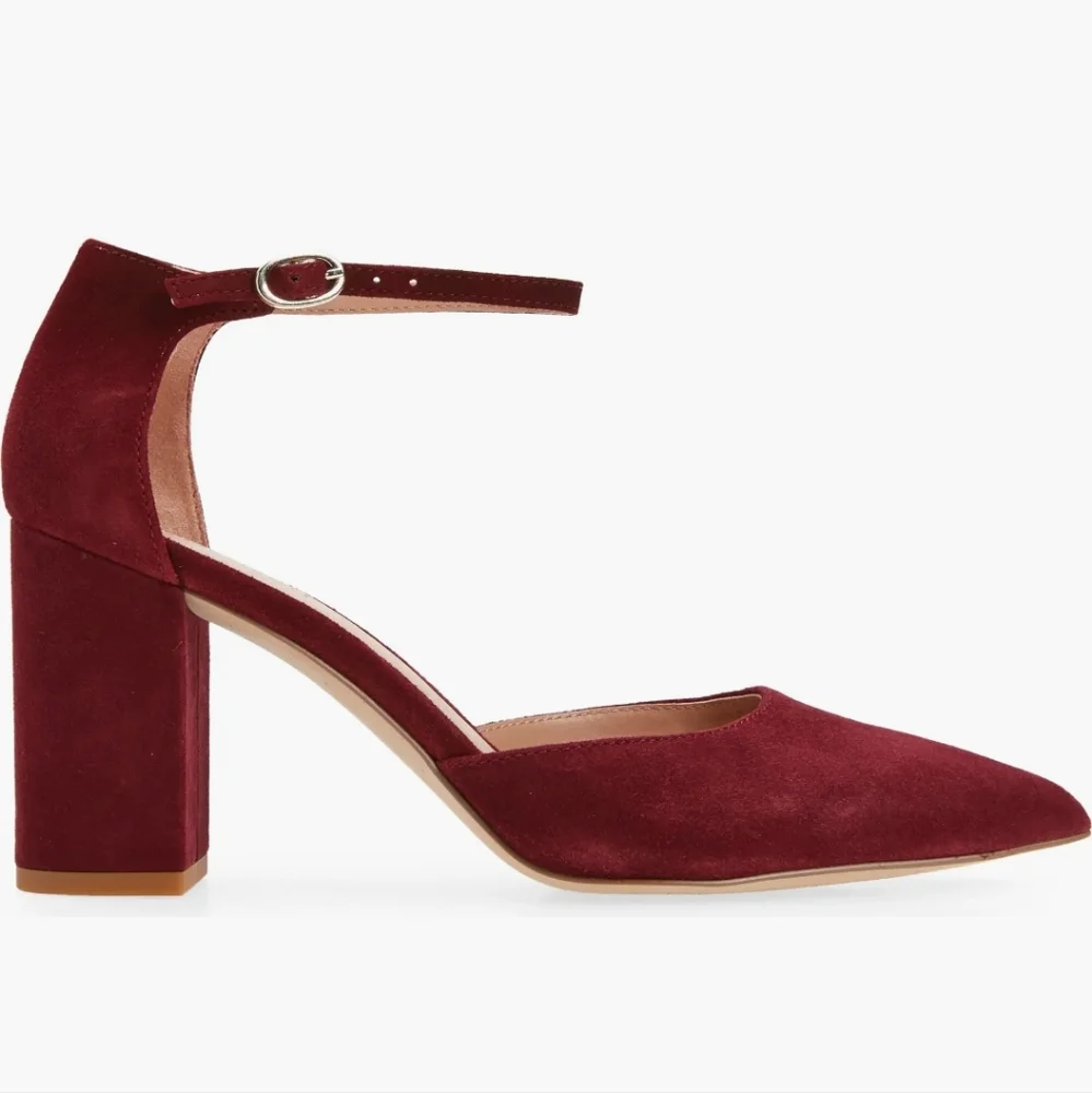 Paola Ankle Strap Pointed Toe Pump